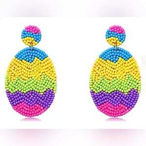 Easter Egg Seed Bead Earrings
